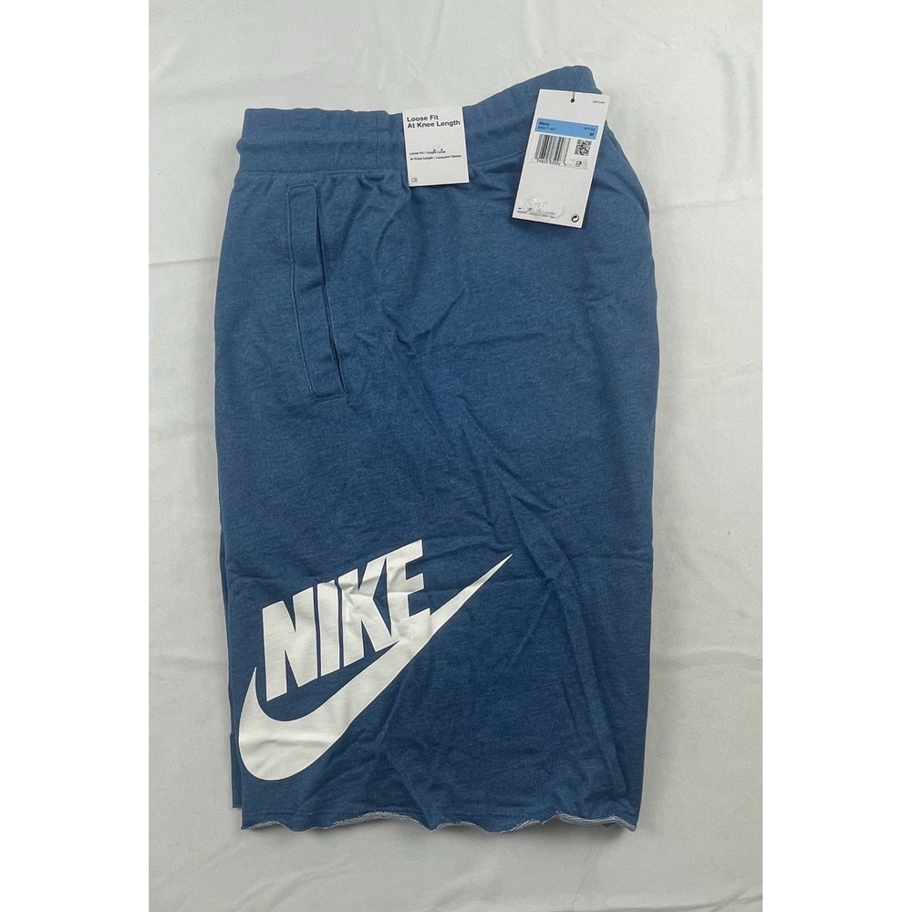 Nike Mens Alumni French Terry Shorts Blue Loose Fit DM6817-407 Size M
